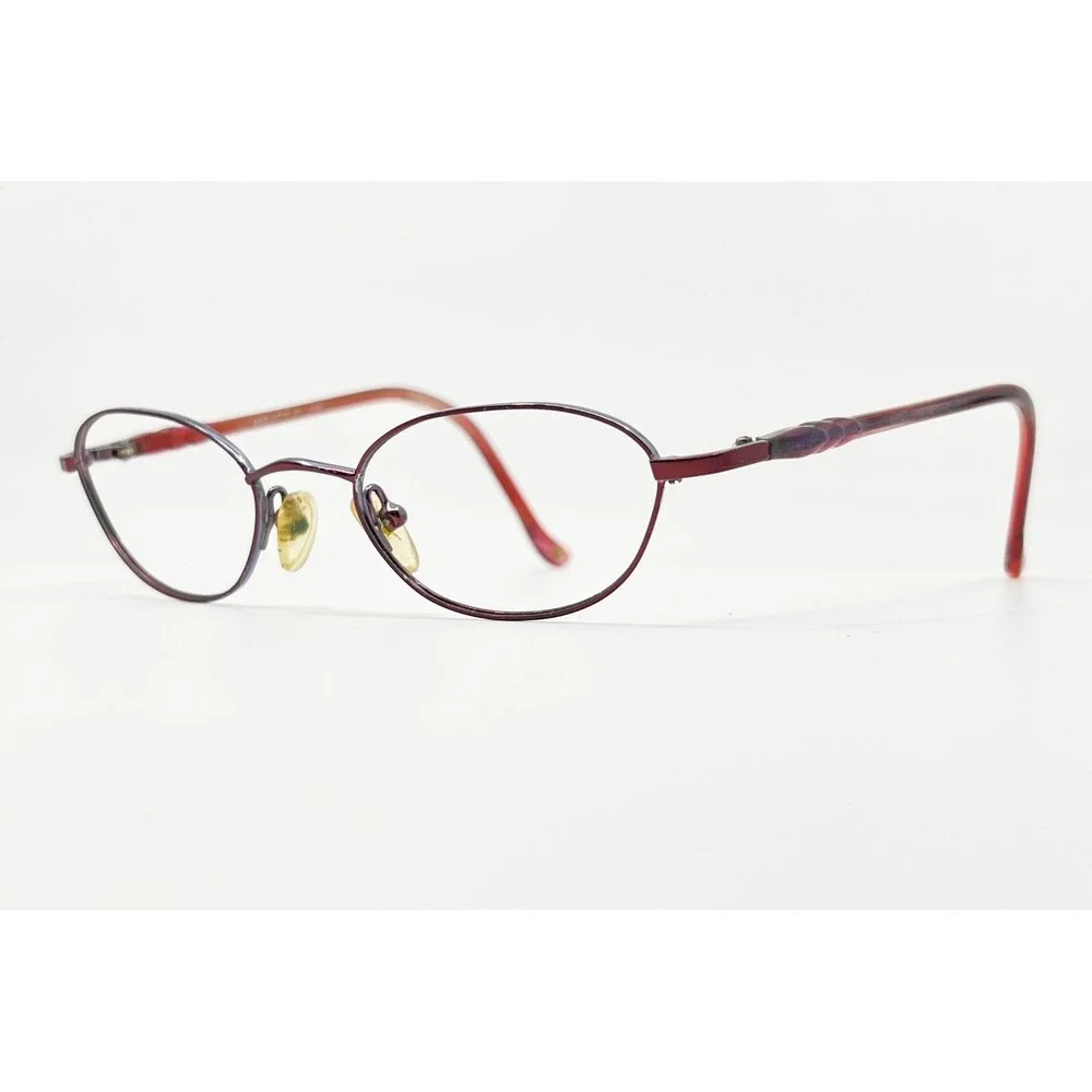 Tura Eyeglasses Womens Burgundy Metal Oval Frames 48-19-135 43755
